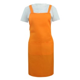 Manufacture of orange work apron Designing a double-pocket tie-string dining neck apron Apron store SKAP118 Manufacture of orange work apron Designing a double-pocket tie-string dining neck apron Apron store SKAP118